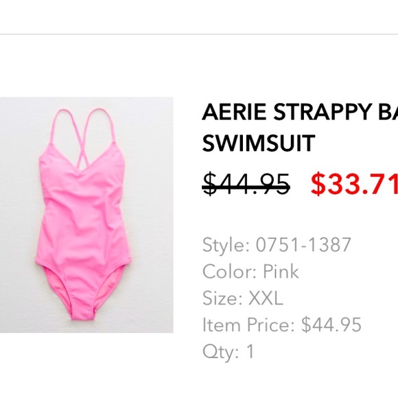 aerie Other - Aerie Strappy Back One Piece Swim Suit💕